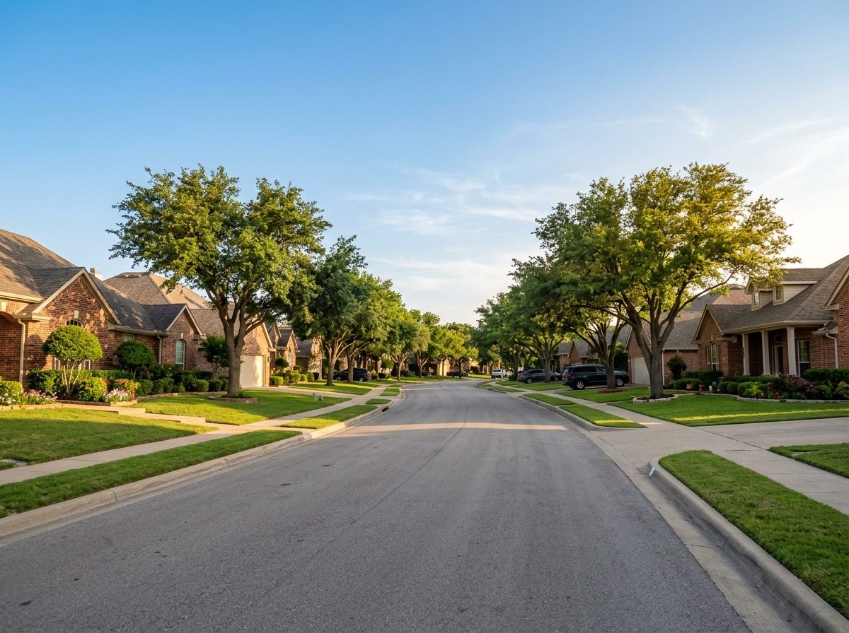 Residential street in Fate, TX